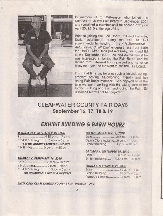 Memorial to Ed Wilkenson.