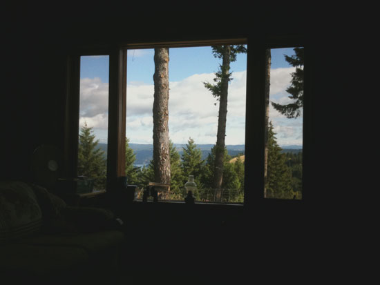 View to the north through Living Room window, Wilkenson homestead.