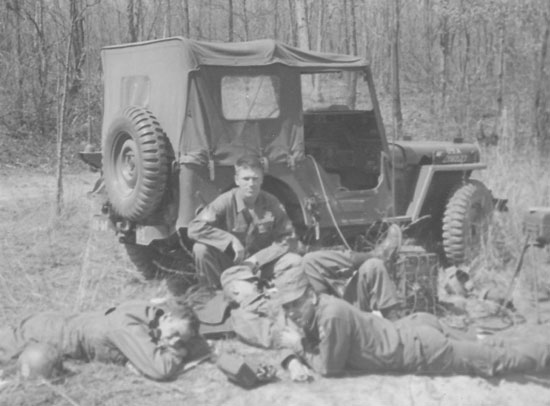 Ed and his buddies out on maneuvers.