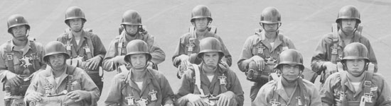 Edgar, back row center, ready to jump about 1950.